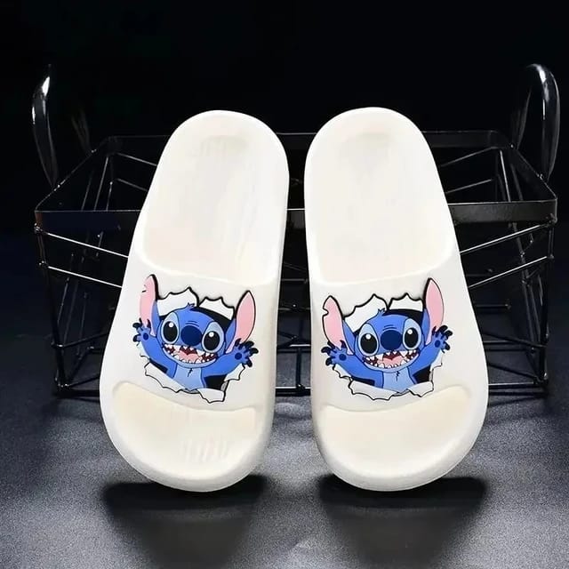 Stitch White Slippers