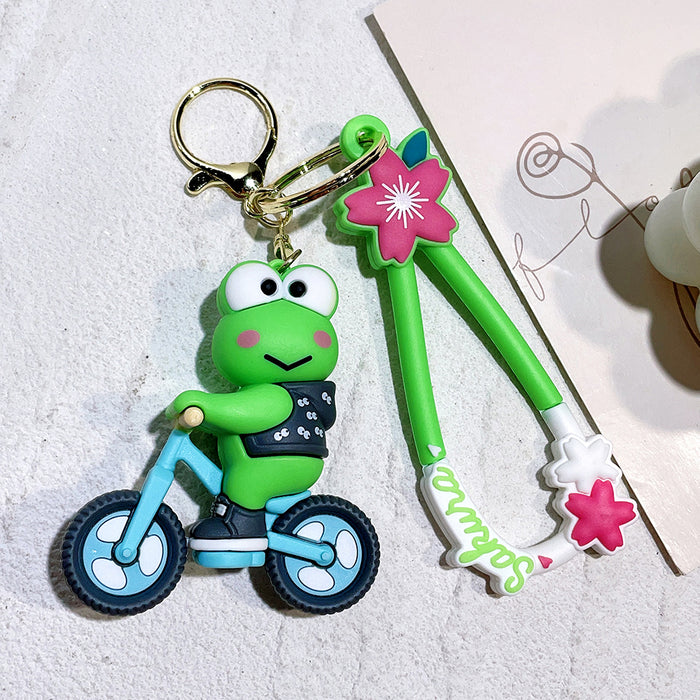 Sanrio Keroppi Bicycle PVC Keychain