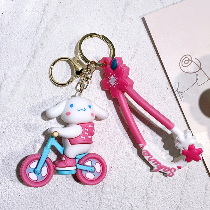 Sanrio Cinnamoroll Bicycle PVC Keychain