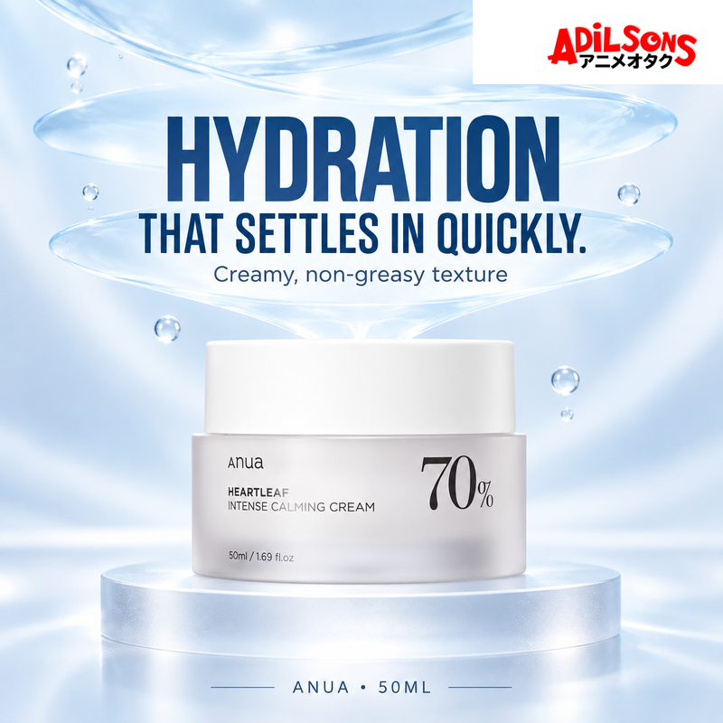 Anua Heartleaf 70% Intense Calming Cream 50ml ad: Hydration That Settles In Quickly.