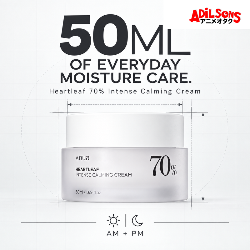 Anua Heartleaf 70% Intense Calming Cream 50ml ad: 50Ml Of Everyday Moisture Care.