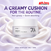 Anua Heartleaf 70% Intense Calming Cream 50ml ad: A Creamy Cushion For The Routine.