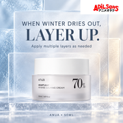 Anua Heartleaf 70% Intense Calming Cream 50ml ad: When Winter Dries Out, Layer Up.