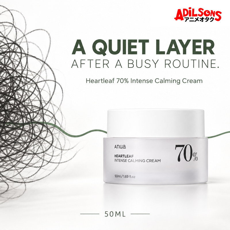 Anua Heartleaf 70% Intense Calming Cream 50ml ad: A Quiet Layer After A Busy Routine.