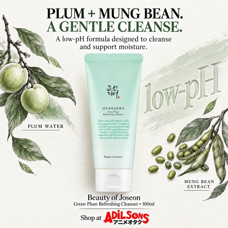 Adilsons Beauty | Green Plum Refreshing Cleanser 100ml | Slot 05 | PLUM + MUNG BEAN. A GENTLE CLEANSE.