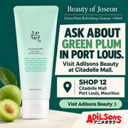 Beauty of Joseon Green Plum Refreshing Cleanser100ml; Adilsons Beauty visit information, Shop12 Citadelle Mall, Port Louis, Mauritius.