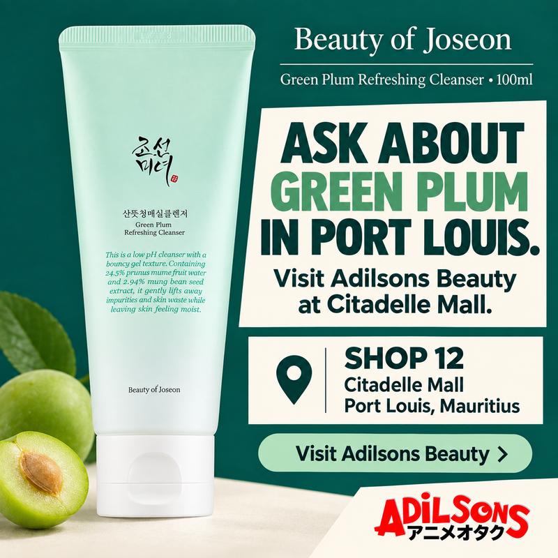 Beauty of Joseon Green Plum Refreshing Cleanser100ml; Adilsons Beauty visit information, Shop12 Citadelle Mall, Port Louis, Mauritius.