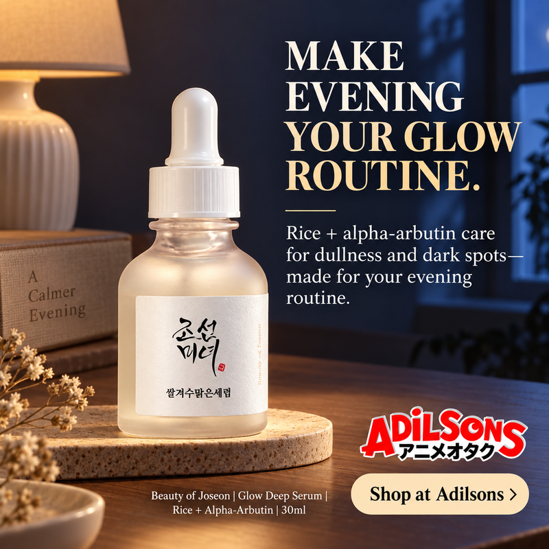 Beauty of Joseon Glow Deep Serum Rice + Alpha-Arbutin 30ml Adilsons creative 01: MAKE EVENING YOUR GLOW ROUTINE.