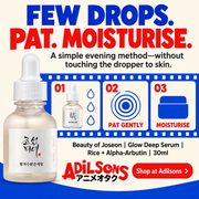 Beauty of Joseon Glow Deep Serum Rice + Alpha-Arbutin 30ml Adilsons creative 13: FEW DROPS. PAT. MOISTURISE.