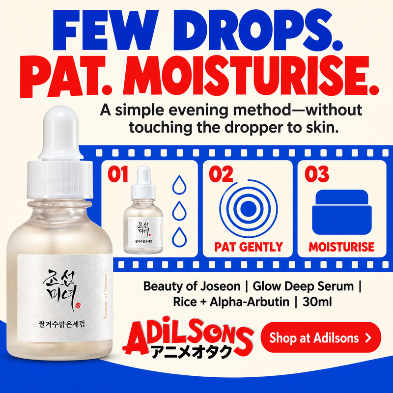 Beauty of Joseon Glow Deep Serum Rice + Alpha-Arbutin 30ml Adilsons creative 13: FEW DROPS. PAT. MOISTURISE.