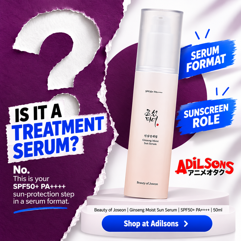 Beauty of Joseon Ginseng Moist Sun Serum SPF50+ PA++++ 50ml — sunscreen role, serum format; Adilsons creative slot 12