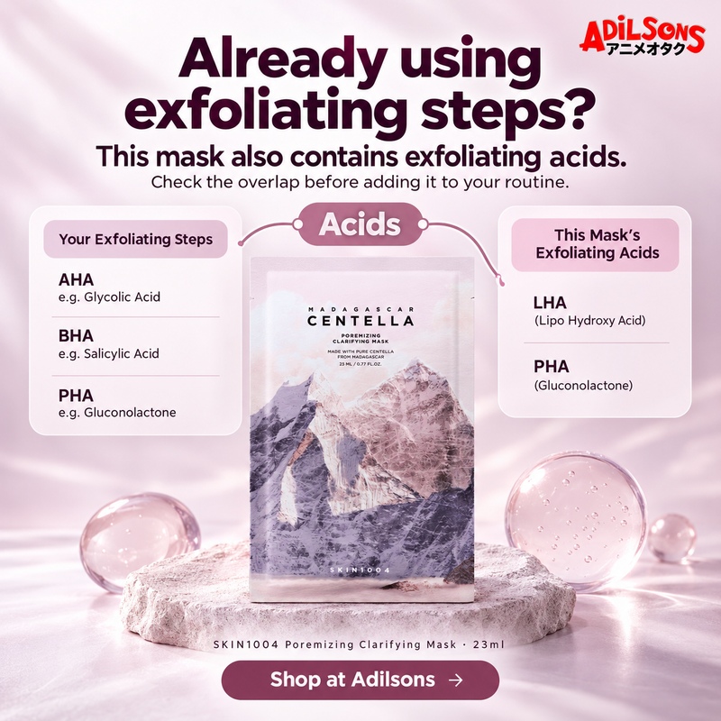 SKIN1004 Poremizing Clarifying Mask 23ml — Compatibility: Already using exfoliating steps?