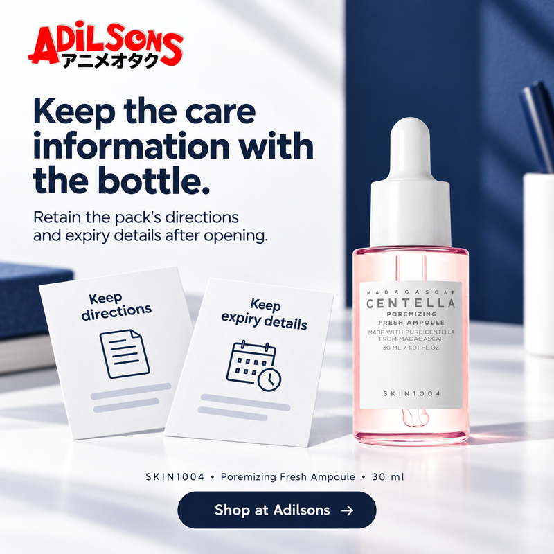 SKIN1004 Poremizing Fresh Ampoule 30ml — Care: Keep the care information with the bottle.