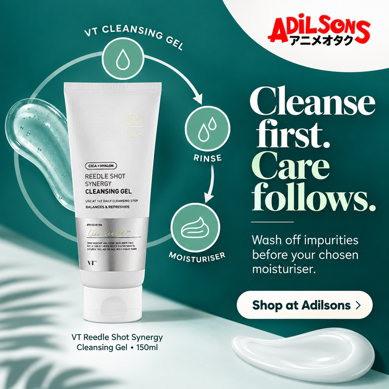 Adilsons Beauty ad for VT Reedle Shot Synergy Cleansing Gel150ml: Cleanse first. Care follows.
