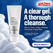 Adilsons Beauty ad for VT Reedle Shot Synergy Cleansing Gel150ml: A clear gel. A thorough cleanse.