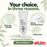 Adilsons Beauty ad for VT Reedle Shot Synergy Cleansing Gel150ml: Your choice, in three reasons.