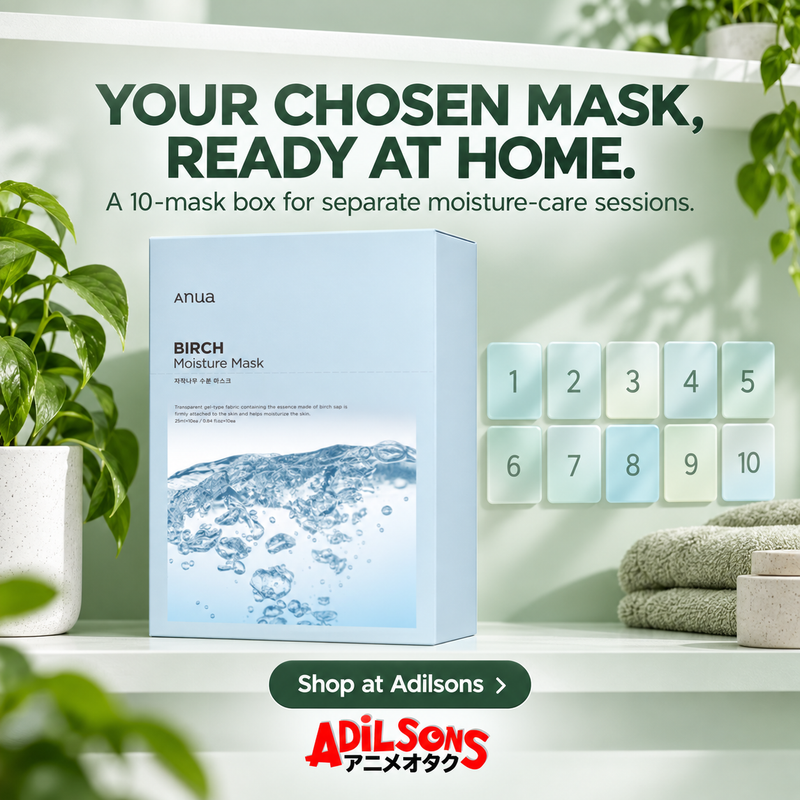 Anua Birch Moisture Mask box: YOUR CHOSEN MASK, READY AT HOME.