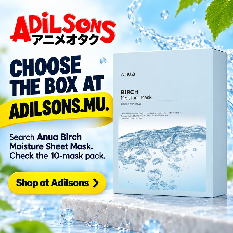 Anua Birch Moisture Mask box: CHOOSE THE BOX AT ADILSONS.MU.