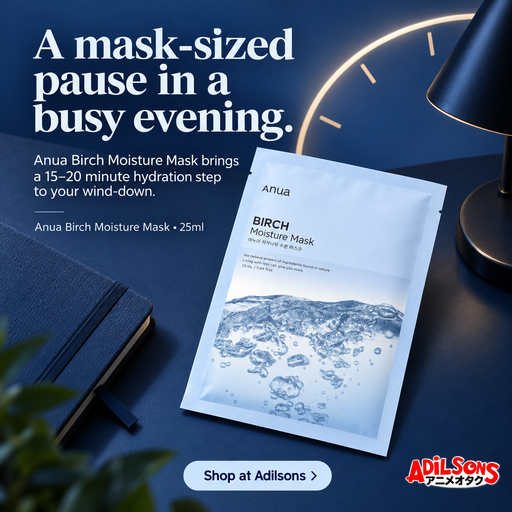 Anua Birch Moisture Mask 25ml individual sheet - Lifestyle relevance: A mask-sized pause in a busy evening.
