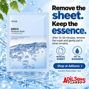 Anua Birch Moisture Mask 25ml individual sheet - Common mistake: Remove the sheet. Keep the essence.