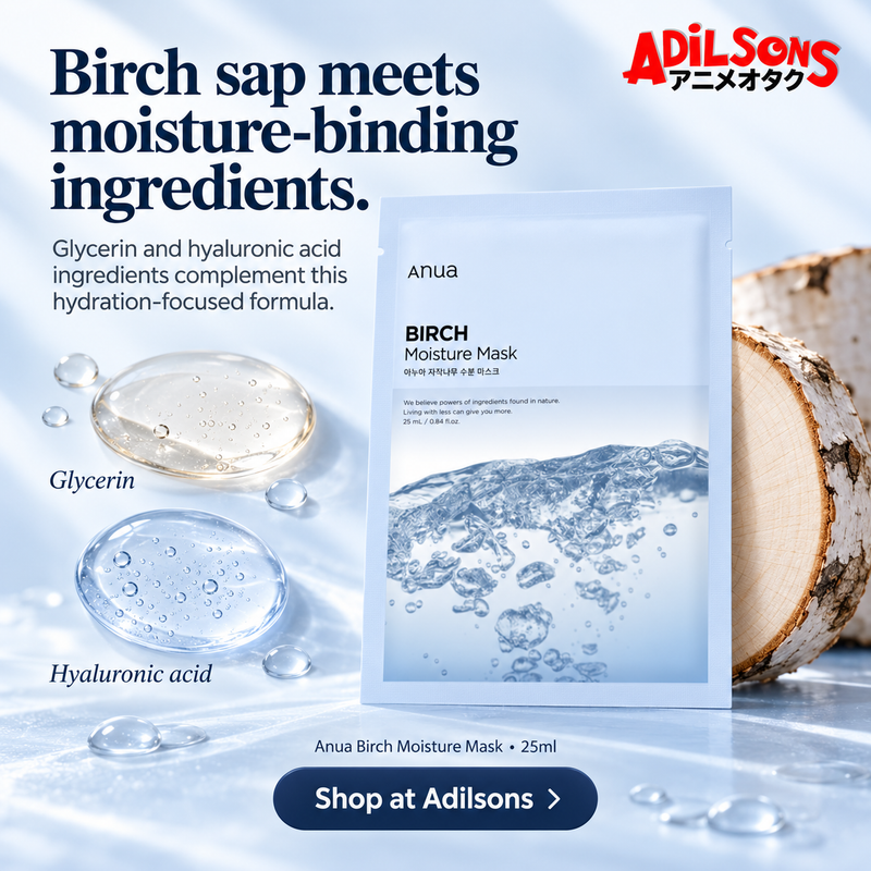 Anua Birch Moisture Mask 25ml individual sheet - Formulation rationale: Birch sap meets moisture-binding ingredients.