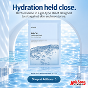 Anua Birch Moisture Mask 25ml individual sheet - Primary benefit: Hydration held close.