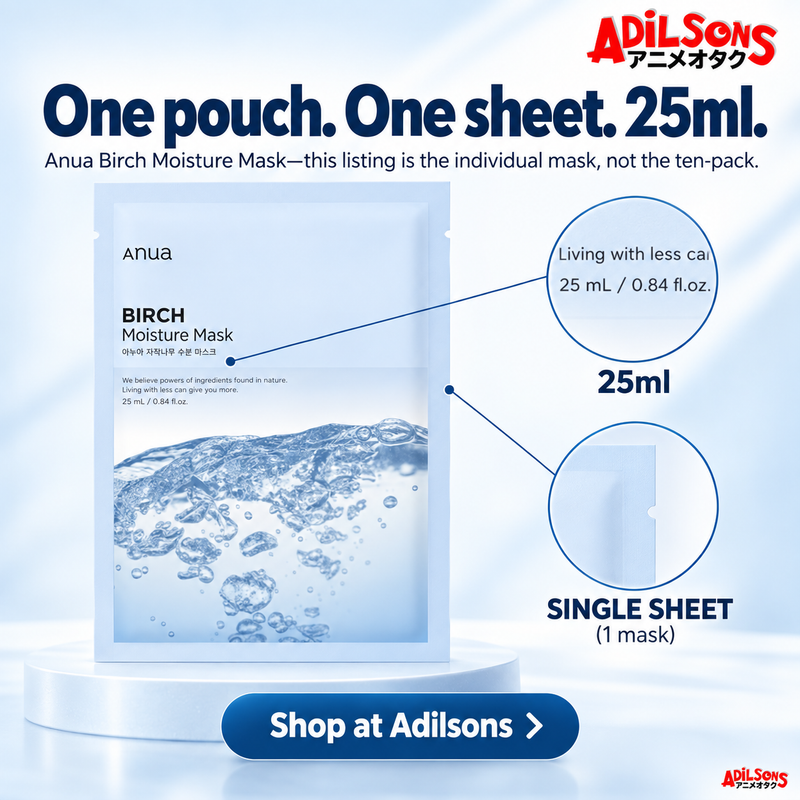 Anua Birch Moisture Mask 25ml individual sheet - Product inspection: One pouch. One sheet. 25ml.