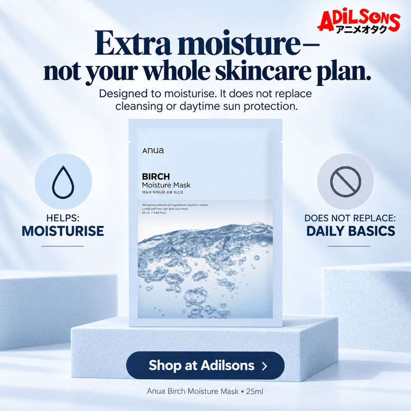 Anua Birch Moisture Mask 25ml individual sheet - Realistic expectations: Extra moisture—not your whole skincare plan.
