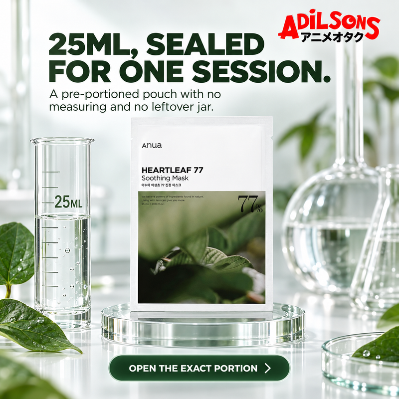 Adilsons creative for Anua Heartleaf 77 Soothing Mask 25ml: 25ML, SEALED FOR ONE SESSION.