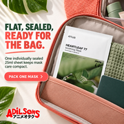Adilsons creative for Anua Heartleaf 77 Soothing Mask 25ml: FLAT, SEALED, READY FOR THE BAG.
