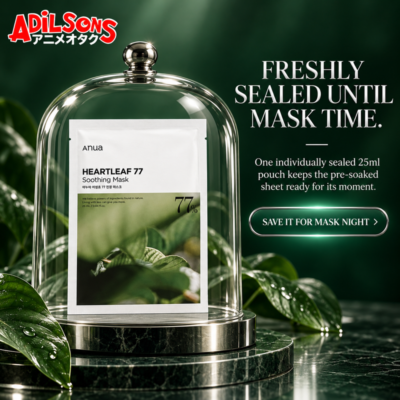 Adilsons creative for Anua Heartleaf 77 Soothing Mask 25ml: FRESHLY SEALED UNTIL MASK TIME.