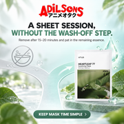 Adilsons creative for Anua Heartleaf 77 Soothing Mask 25ml: A SHEET SESSION, WITHOUT THE WASH-OFF STEP.