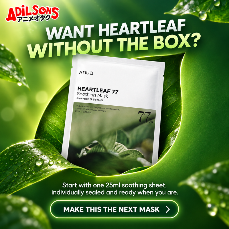 Adilsons creative for Anua Heartleaf 77 Soothing Mask 25ml: WANT HEARTLEAF WITHOUT THE BOX?
