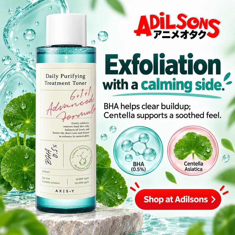 AXIS-Y Daily Purifying Treatment Toner200ml: Exfoliation with a calming side. Shop at Adilsons.