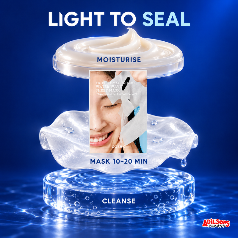 COSRX Hydrium Triple Hyaluronic Water Wave Sheet Mask — layering order | Adilsons creative 13