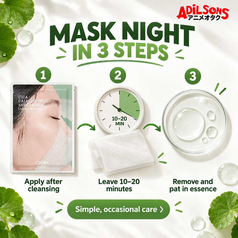 COSRX Pure Fit Cica Calming True Sheet Mask — Application simplicity | Adilsons creative 13