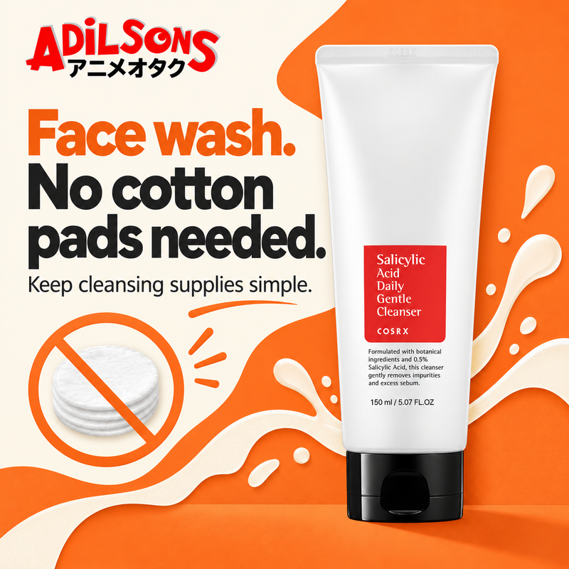 COSRX Salicylic Acid Daily Gentle Cleanser150ml — Face wash. No cotton pads needed.