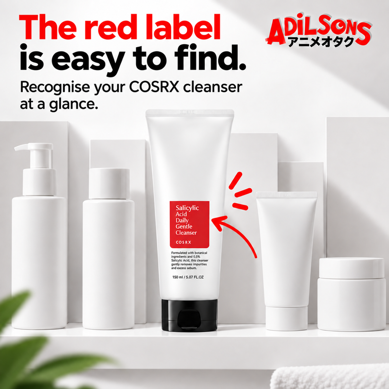 COSRX Salicylic Acid Daily Gentle Cleanser150ml — The red label is easy to find.