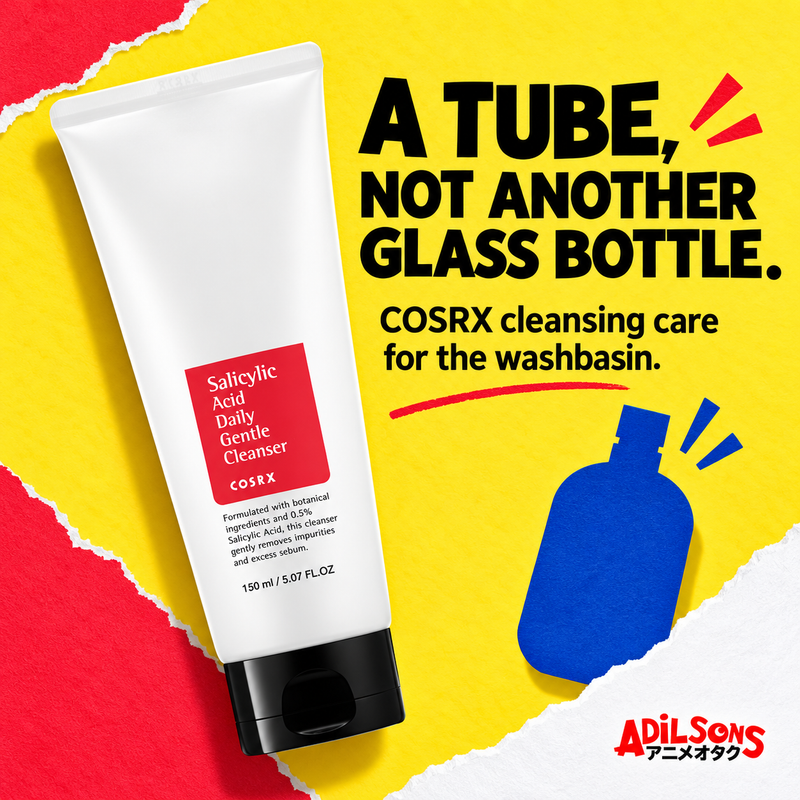 COSRX Salicylic Acid Daily Gentle Cleanser 150ml — A tube, not another glass bottle.