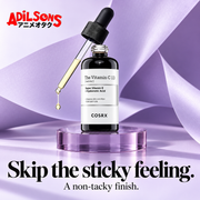 COSRX The Vitamin C 13 Serum 20ml in an Adilsons creative about tactile residue objection distinct from absorption time.
