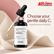 COSRX The Vitamin C 13 Serum 20ml in a soft cream Adilsons creative highlighting its gentle daily formula.