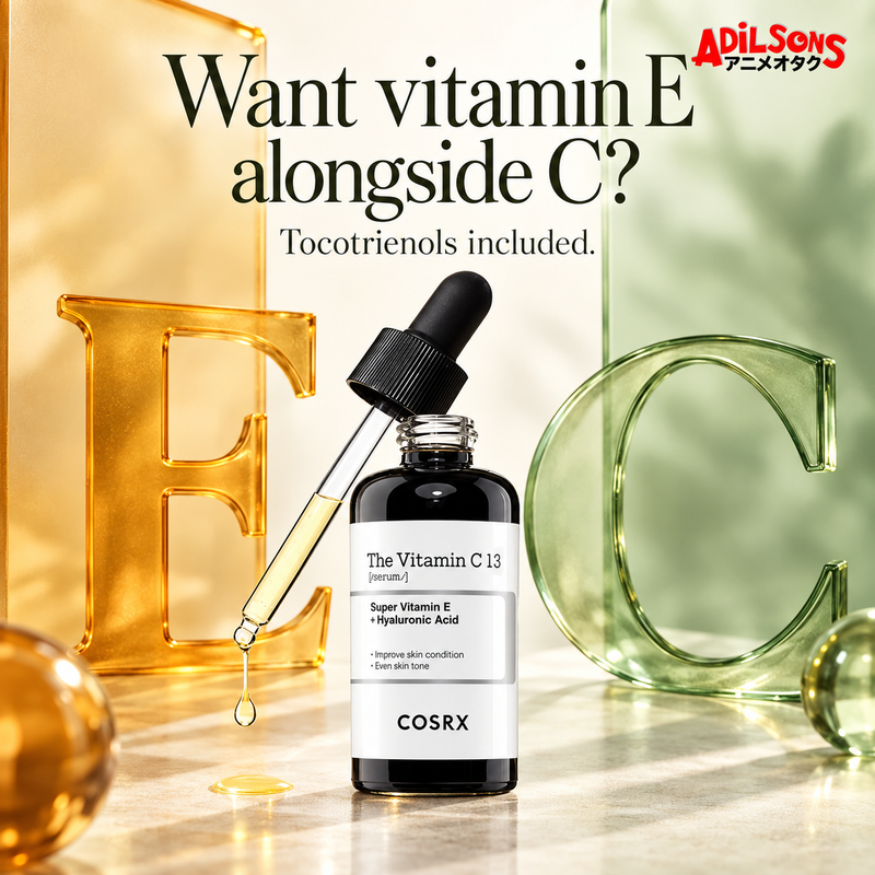 COSRX The Vitamin C 13 Serum 20ml in an Adilsons creative about coingredient preference, no finished-product antioxidant quantified claim.