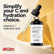 COSRX The Vitamin C 13 Serum 20ml in an Adilsons creative about coformulation for paired ingredient preference distinct from standalone moisture.
