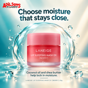 LANEIGE Berry Lip Sleeping Mask EX 20g — Choose moisture that stays close. Coconut oil and shea butter help lock in moisture.
