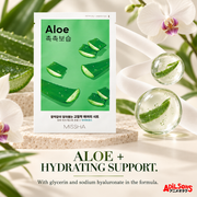 ALOE + HYDRATING SUPPORT. With glycerin and sodium hyaluronate in the formula.