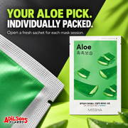 YOUR ALOE PICK. INDIVIDUALLY PACKED. Open a fresh sachet for each mask session.