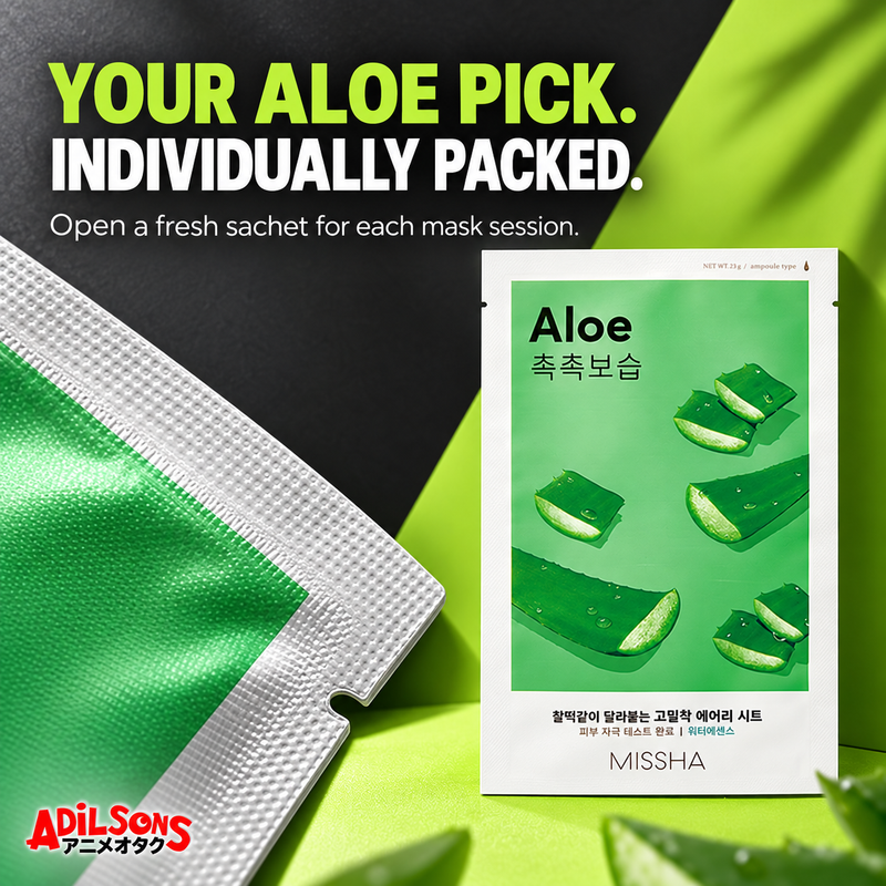 YOUR ALOE PICK. INDIVIDUALLY PACKED. Open a fresh sachet for each mask session.