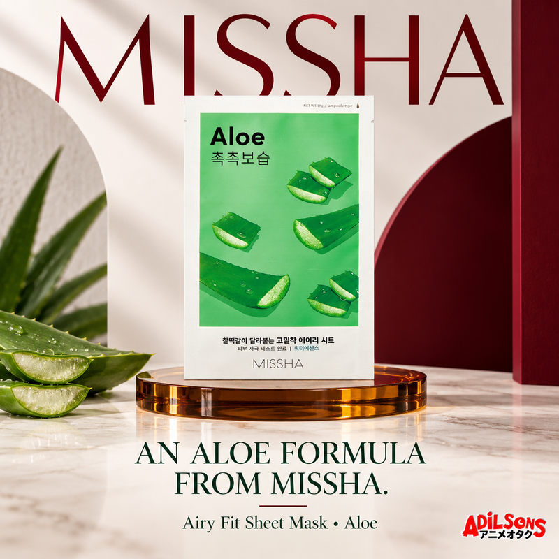 AN ALOE FORMULA FROM MISSHA. Airy Fit Sheet Mask • Aloe.