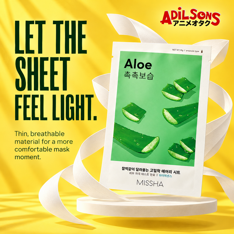 LET THE SHEET FEEL LIGHT. Thin, breathable material for a more comfortable mask moment.