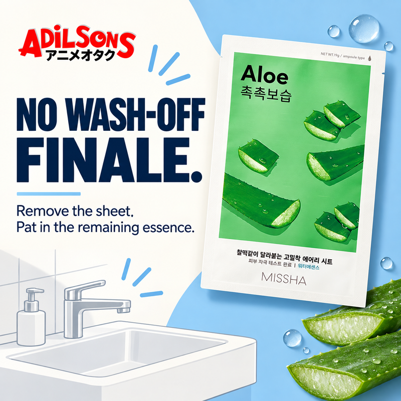 NO WASH-OFF FINALE. Remove the sheet. Pat in the remaining essence.